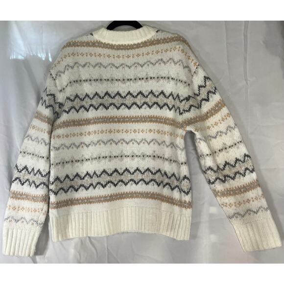 American Eagle Cream Tribal Crew Neck Sweater Reg Small - Picture 3 of 8